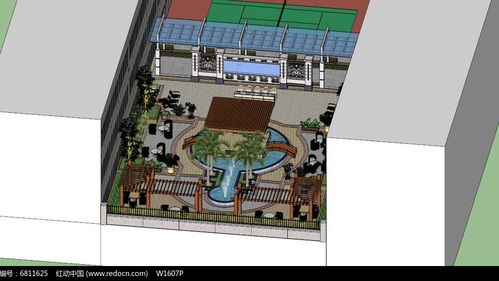 景觀中庭設(shè)計SU模型SKP素材下載